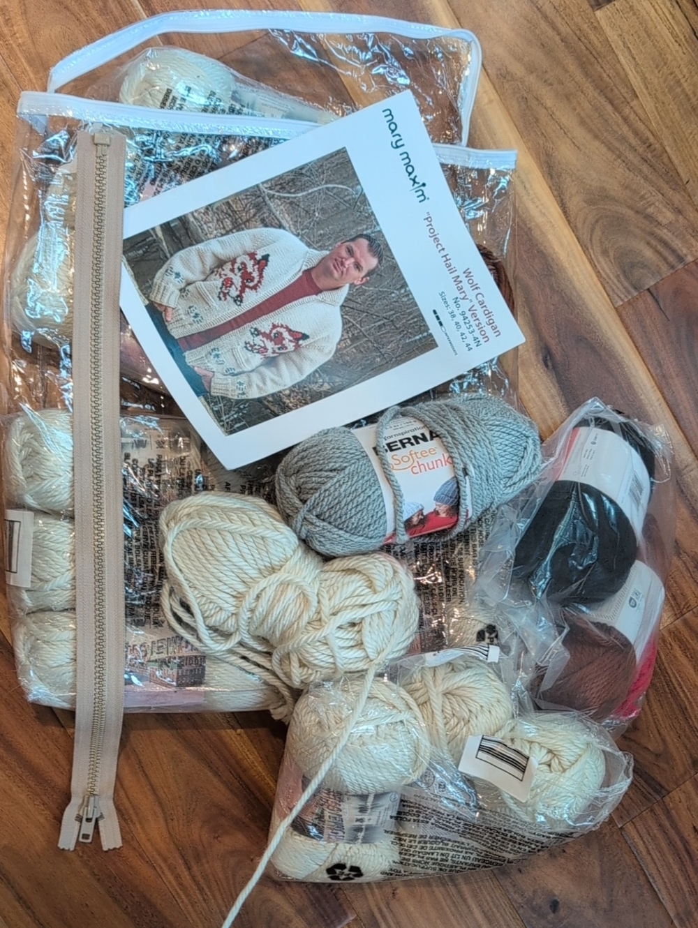 Mary Maxim Project Hail Mary Fox Sweater Yarn Kit with Pattern And Zipper